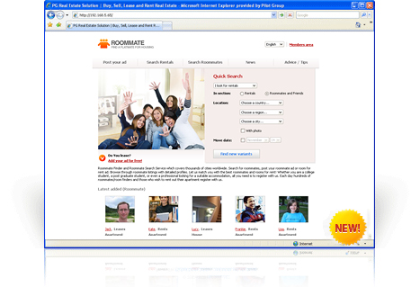 PG Roommate Site